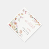 Modern Love is Blossoming Pink Bridal Shower スタンダードカクテルナプキン (角)