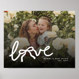 Modern Love Mommy Baby Photo First Mothers Day ポスター