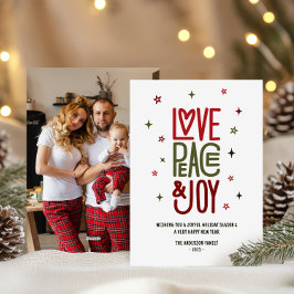 Modern Love Peace & Joy 写真クリスマス / シーズンカード