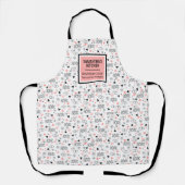 Modern Love Text Sketch Heart Kitchen Apron エプロン (正面)