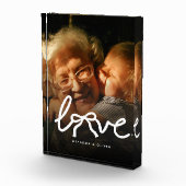 Modern Love Typography Grandma Custom Photo Gift フォトブロック (右)