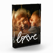 Modern Love Typography Grandma Custom Photo Gift フォトブロック (左)