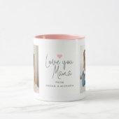 Modern "Love you Mama" 2-Photo マグカップ (中央)
