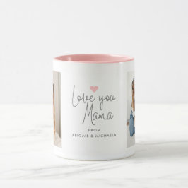 Modern "Love you Mama" 2-Photo マグカップ