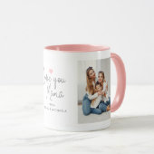 Modern "Love you Mama" 2-Photo マグカップ (正面右)