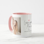 Modern "Love you Mama" 2-Photo マグカップ (正面左)