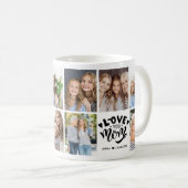 Modern Love You Mom Custom Photo Collage Mother コーヒーマグカップ (正面右)