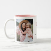 Modern Love you Mum 2枚の写真とメッセージ入り ツートーンマグカップ (左)