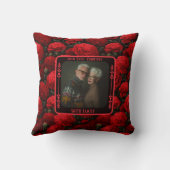 Modern Lovebird Photo Throw Pillow For Anniversary クッション (裏面)