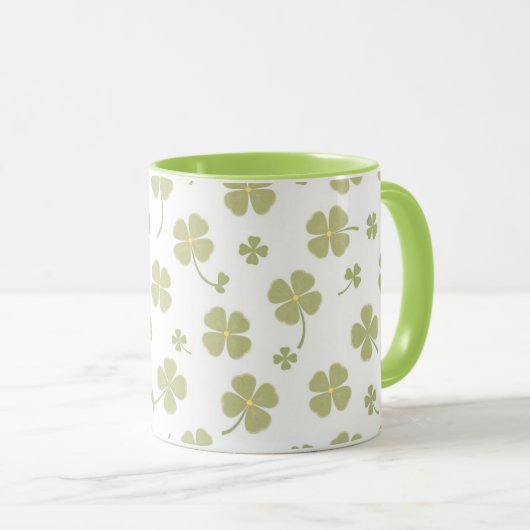 Modern Lucky Charm Muted Green Horseshoe マグカップ (正面右)