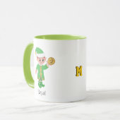 Modern Lucky Elf with Calligraphy & Monogram マグカップ (正面左)