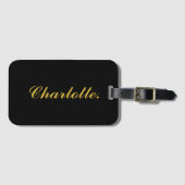 Modern Luggage Tag with Editable Name Design ラゲッジタグ (正面横)