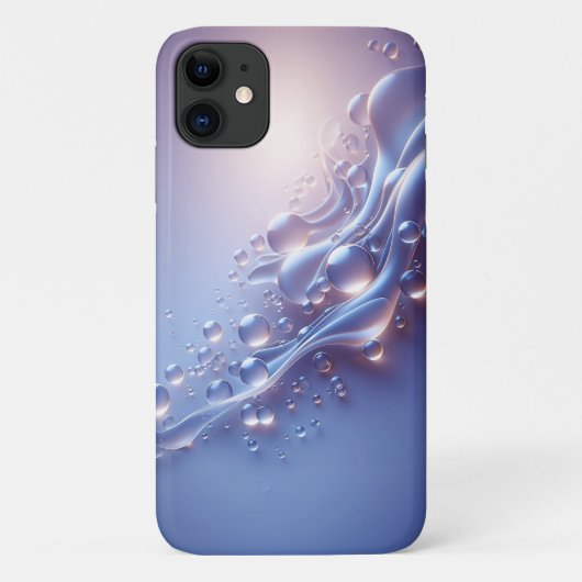 Modern Luminous Liquid Bubbles Art - Elegant Purpl Case-Mate iPhoneケース (裏面)