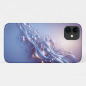 Modern Luminous Liquid Bubbles Art - Elegant Purpl Case-Mate iPhoneケース (裏面(横))