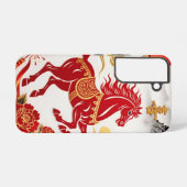 Modern Lunar Papercut Horse — Custom Samsung Case Samsung Galaxyケース (裏面横)