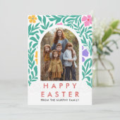 Modern Lush Foliage Illustrated Easter シーズンカード (スタンド正面)