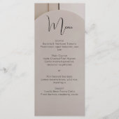 Modern Luxe Arch Wedding Menu | Neutral Beige  メニュー (正面)