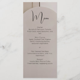 Modern Luxe Arch Wedding Menu | Neutral Beige  メニュー