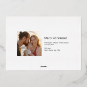 Modern Luxe Foil Photo Merry Christmas Card 箔シーズンカード (裏面)