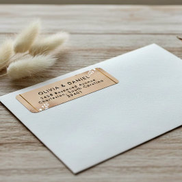 Modern Luxe Neutral Earth Tones & Gold Foliage ラベル