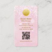 Modern Luxe Pink Bokeh Balls QR Code 名刺 (正面)