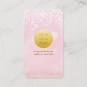 Modern Luxe Pink Bokeh Balls QR Code 名刺 (裏面)