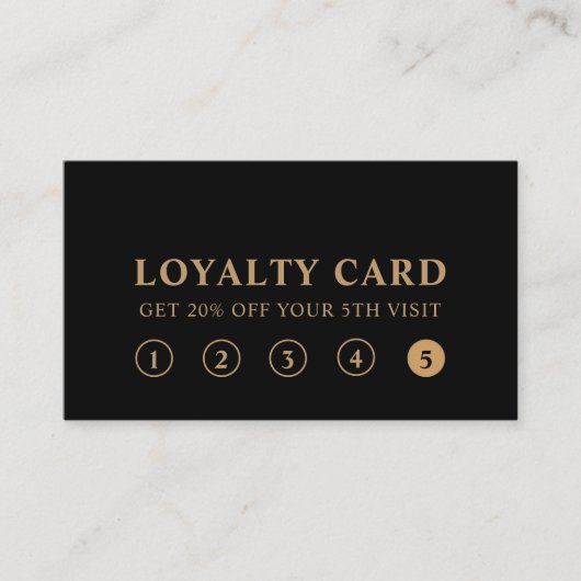 Modern Luxury Black Gold Pet Paw Loyalty Card 名刺 (正面)