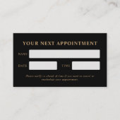 Modern Luxury Black Golden Paw Pet Care 予約カード (正面)