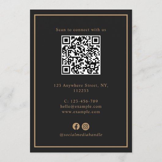 Modern Luxury Black Golden Paw Pet Care Pricing メニュー (裏面)