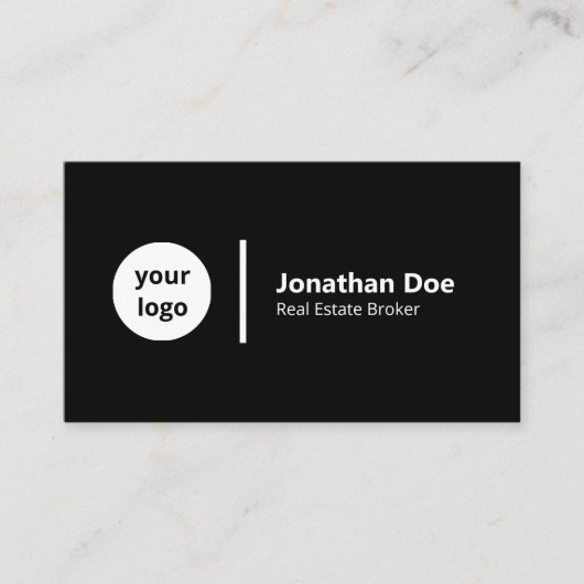 Modern Luxury Black & White Real Estate Agent 名刺 (正面)