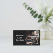 Modern Luxury Car Rental Black & White QR Code  名刺 (スタンド正面)