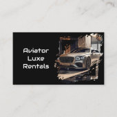 Modern Luxury Car Rental Black & White QR Code  名刺 (正面)