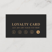 Modern Luxury Charcoal Gold Pet Paw Loyalty Card 名刺 (正面)
