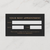 Modern Luxury Charcoal Golden Paw Pet Care 予約カード (正面)