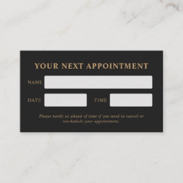 Modern Luxury Charcoal Golden Paw Pet Care 予約カード