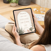 Modern Luxury Desert Flowers Wedding 招待状