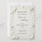 Modern Luxury Floral Wedding Save the Date (正面)