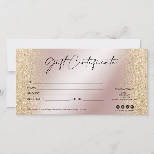 modern luxury gift card certificate add logo (正面)