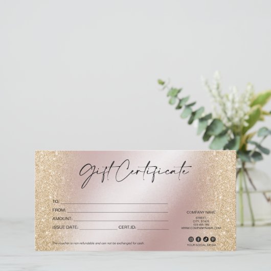 modern luxury gift card certificate add logo (スタンド正面)
