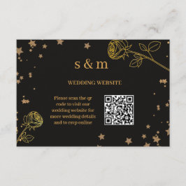 Modern Luxury Gold Foil QR Code Wedding Website エンクロージャーカード