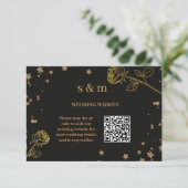 Modern Luxury Gold Foil QR Code Wedding Website エンクロージャーカード (スタンド正面)