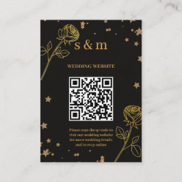 Modern Luxury Gold Foil QR Code Wedding Website エンクロージャーカード