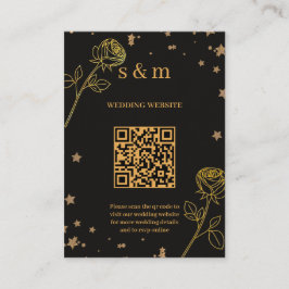 Modern Luxury Gold Foil QR Code Wedding Website エンクロージャーカード