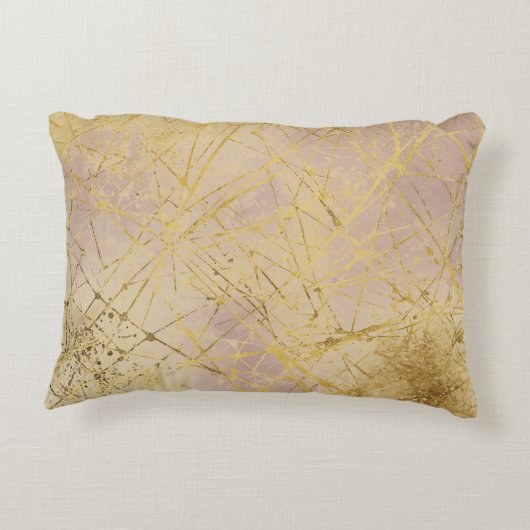 Modern, Luxury, Gold , Rose Gold, Abstract Pattern アクセントクッション (裏面)