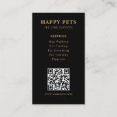 Modern Luxury Golden Black Paw Pet Care Services 名刺 (裏面)