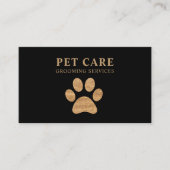 Modern Luxury Golden Black Paw Pet Grooming 名刺 (正面)