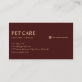 Modern Luxury Golden Paw Pet Grooming Service Red 名刺 (裏面)