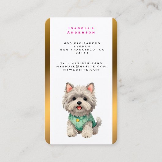 Modern Luxury Grooming Pet Personalized Collection 名刺 (正面)