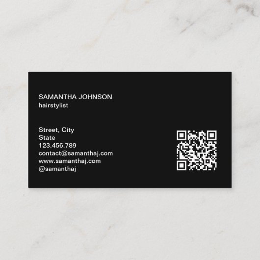 modern luxury hair stylist wigs extensions 名刺 (裏面)