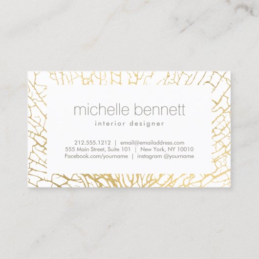 Modern Luxury Interior Designer Minimal Gold 名刺 (裏面)